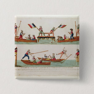 Badge Carré 5 Cm La joute célèbre entre Lancers