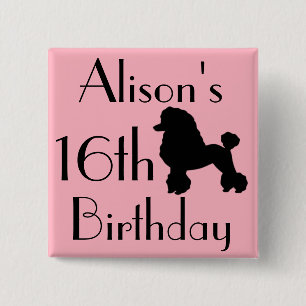 Badge Carré 5 Cm la jupe rose de caniche des années 1950 a inspir