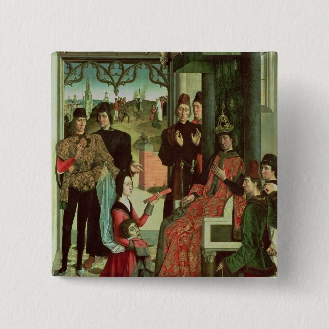 Badge Carré 5 Cm La justice de l'empereur Otto : Procès par le feu (Devant)