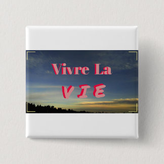 Badge Carré 5 Cm La La de Vivre luttent le bouton