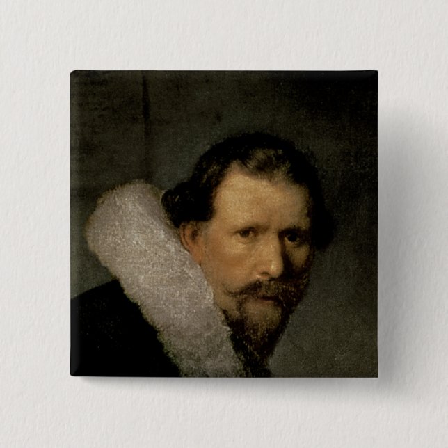 Badge Carré 5 Cm La leçon d'anatomie de Dr. Nicolaes Tulp, 1632 (Devant)