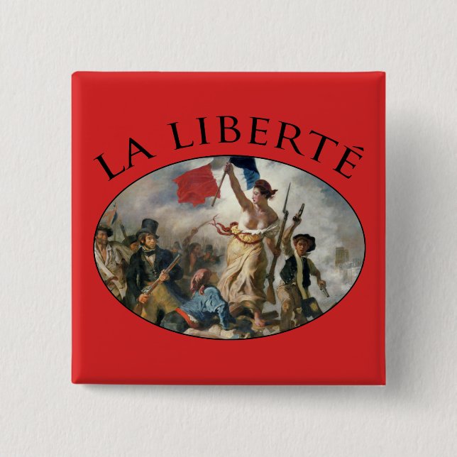 Badge Carré 5 Cm La liberté guide le peuple (Devant)