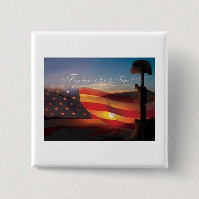 Badge Carré 5 Cm La liberté n'est pas libre (Devant)