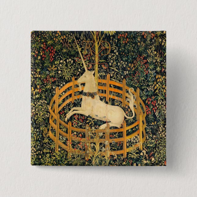 Badge Carré 5 Cm La licorne en captivité (Devant)
