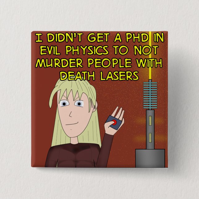 Badge Carré 5 Cm La loi de l'esturgeon - bouton carré de PhD de mal (Devant)