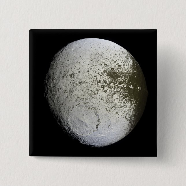 Badge Carré 5 Cm La lune de Saturne Iapetus 2 (Devant)