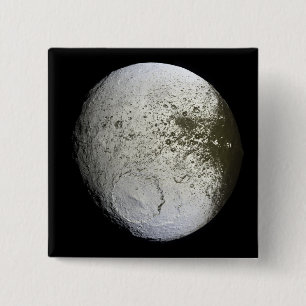 Badge Carré 5 Cm La lune de Saturne Iapetus 2