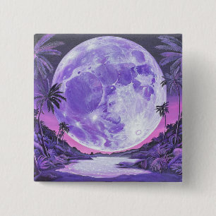 Badge Carré 5 Cm "La Lune impossible"-
