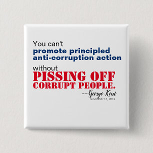 Badge Carré 5 Cm La Lutte Contre La Corruption Fondée Sur Des Princ