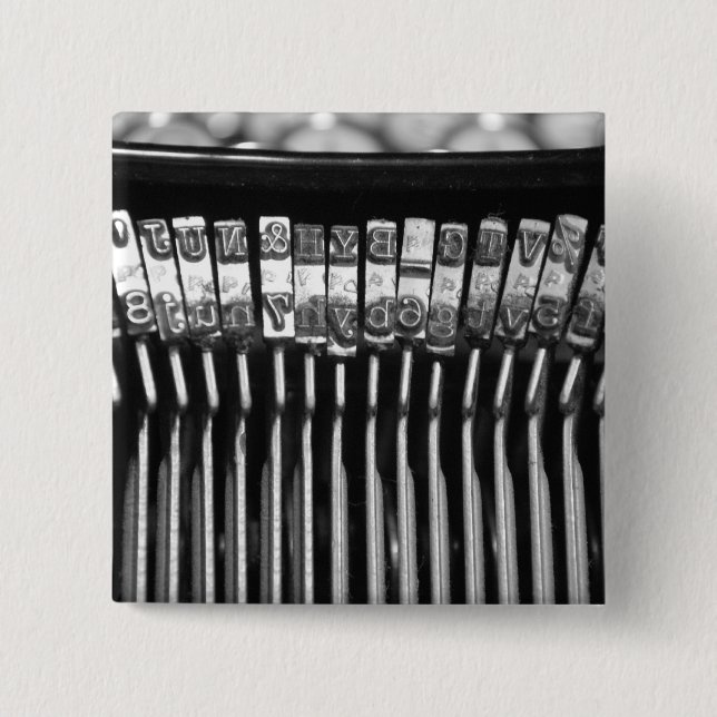 Badge Carré 5 Cm la machine à écrire (Devant)