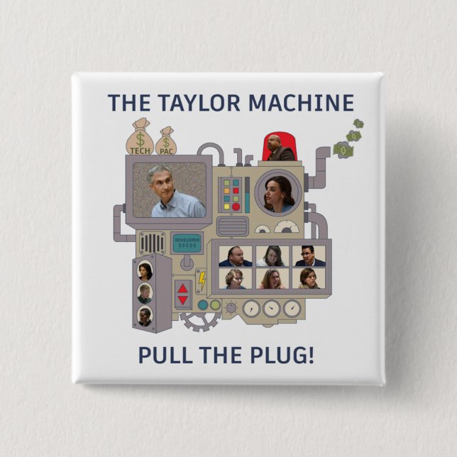 Badge Carré 5 Cm La machine Taylor (Devant)