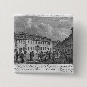 Badge Carré 5 Cm La maison de Johan Wolfgang von Goethe dedans