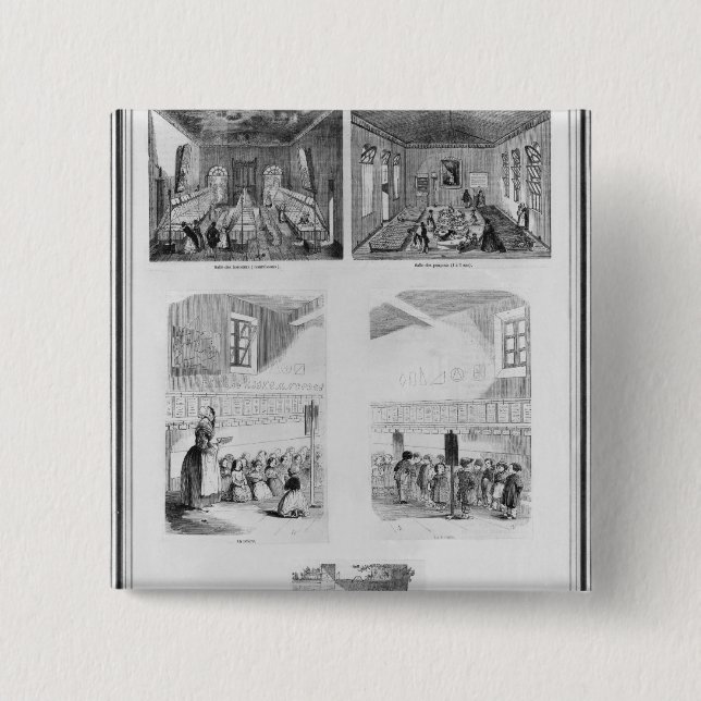 Badge Carré 5 Cm La maison d'enfant trouvé (Devant)