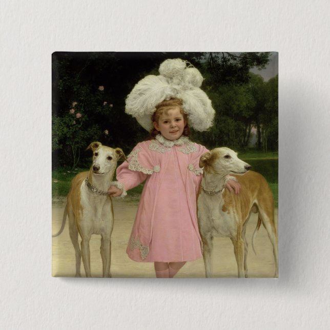 Badge Carré 5 Cm La mars d'Alice Antoinette De, âgé cinq (Devant)