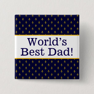 Badge Carré 5 Cm La meilleure épingle de papa du monde