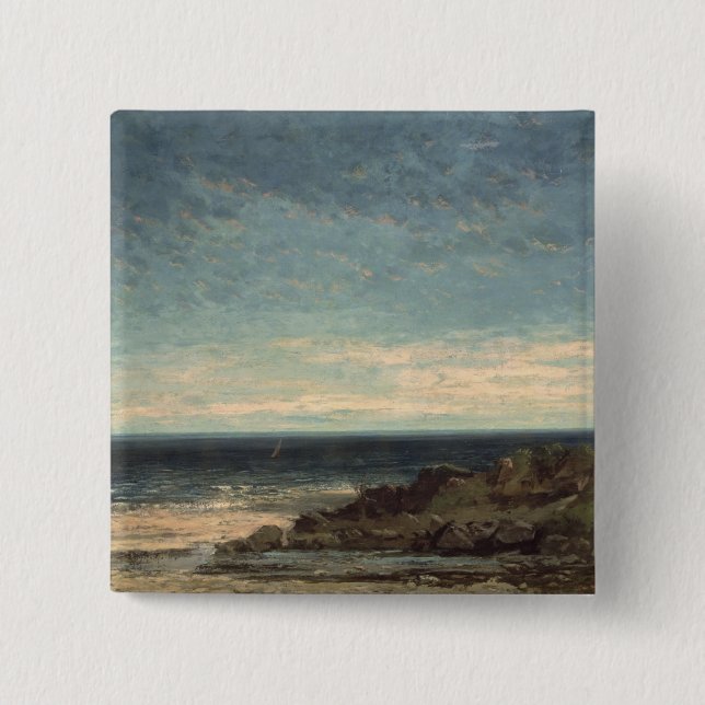 Badge Carré 5 Cm La mer (Devant)