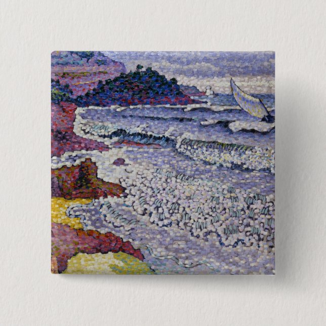 Badge Carré 5 Cm La mer variable, 1902-3 (Devant)