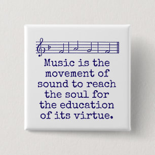 Badge Carré 5 Cm La Musique Est Le Mouvement Du Son - Citation De M