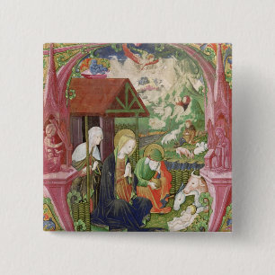 Badge Carré 5 Cm La nativité, école italienne du nord