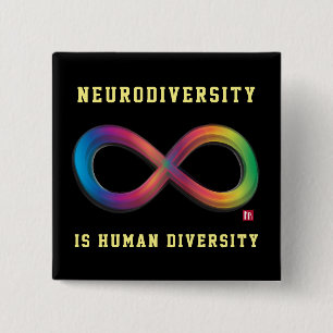 Badge Carré 5 Cm La neurodiversité est un élément de la diversit