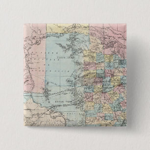 Badge Carré 5 Cm La nouvelle carte de l'état du Texas de Richardso