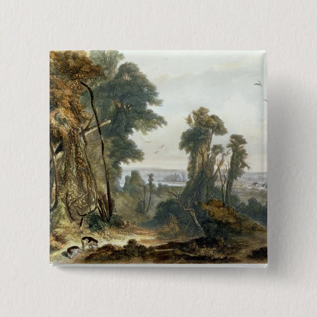 Badge Carré 5 Cm La nouvelle harmonie sur le Wabash, plaquent 2 du (Devant)