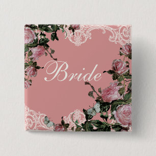 Badge Carré 5 Cm La partie nuptiale de répétition étiquette, cru