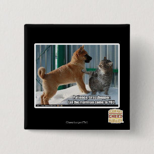 Badge Carré 5 Cm La patience, sauterelle