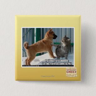 Badge Carré 5 Cm La patience, sauterelle