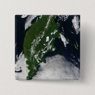 Badge Carré 5 Cm La péninsule de Kamchatka