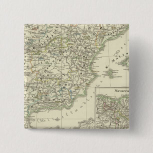 Badge Carré 5 Cm La péninsule ibérique depuis le début
