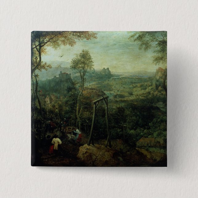 Badge Carré 5 Cm La pie sur la potence, 1568 (Devant)