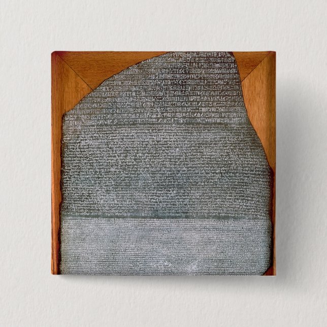 Badge Carré 5 Cm La pierre de Rosetta, de St Julien de fort, (Devant)