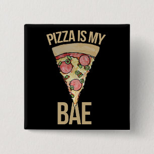 Badge Carré 5 Cm La pizza est ma base