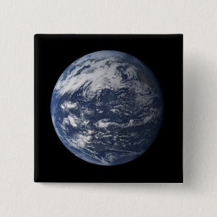 Badge Carré 5 Cm La pleine terre centrée au-dessus de l'océan