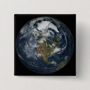 Badge Carré 5 Cm La pleine terre montrant l'Amérique du Nord 5