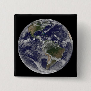 Badge Carré 5 Cm La pleine terre montrant l'Amérique du Nord et de