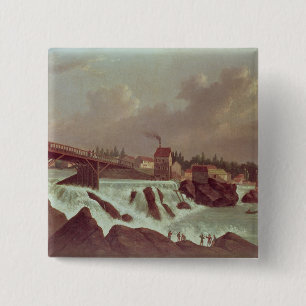 Badge Carré 5 Cm La première filature de coton en Amérique