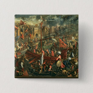Badge Carré 5 Cm La prise de Constantinople (huile sur la toile)