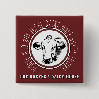 Badge Carré 5 Cm "La publicité drôle de vache à lait de nom fait