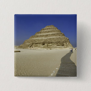 Badge Carré 5 Cm La pyramide des pas à Saqqara, l'une des plus anci
