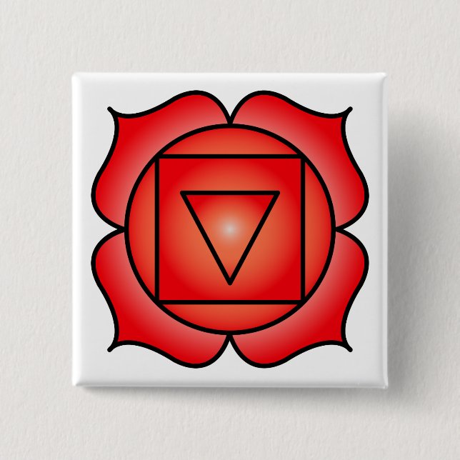 Badge Carré 5 Cm La racine du chakra (Devant)