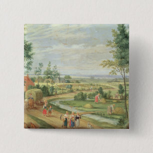 Badge Carré 5 Cm La récolte, ou été