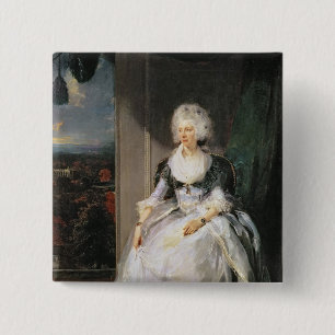 Badge Carré 5 Cm La Reine Charlotte, 1789-90, épouse de George III