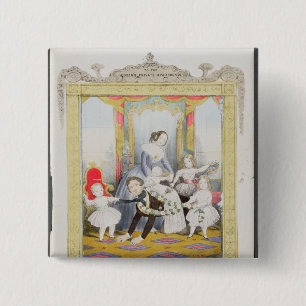 Badge Carré 5 Cm La reine et le prince Albert à la maison