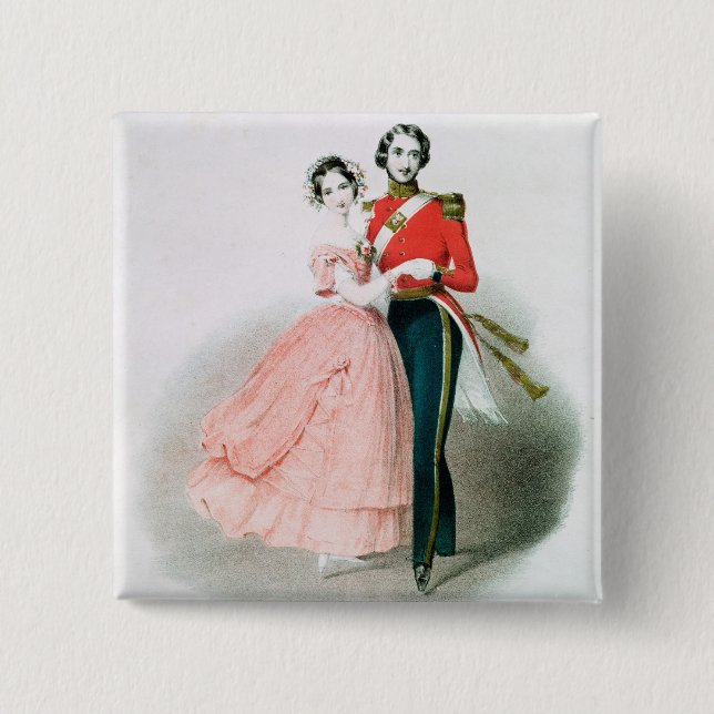 Badge Carré 5 Cm La Reine Victoria (Devant)