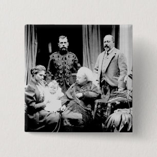 Badge Carré 5 Cm La Reine Victoria, tsar Nicholas II