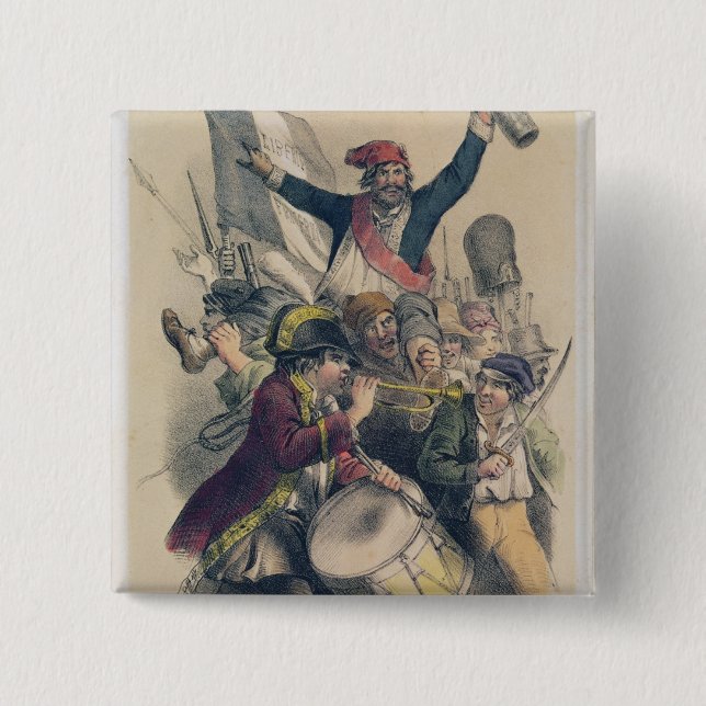 Badge Carré 5 Cm La Republique, 1848 de Vive (Devant)