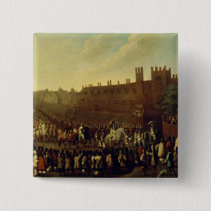 Badge Carré 5 Cm La restauration de Charles II chez Whitehall