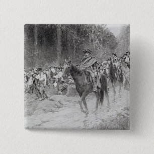 Badge Carré 5 Cm La retraite de Washington de grands prés